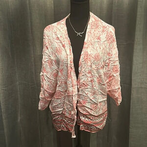 Pink and White Patterned Como Vintage Cardigan